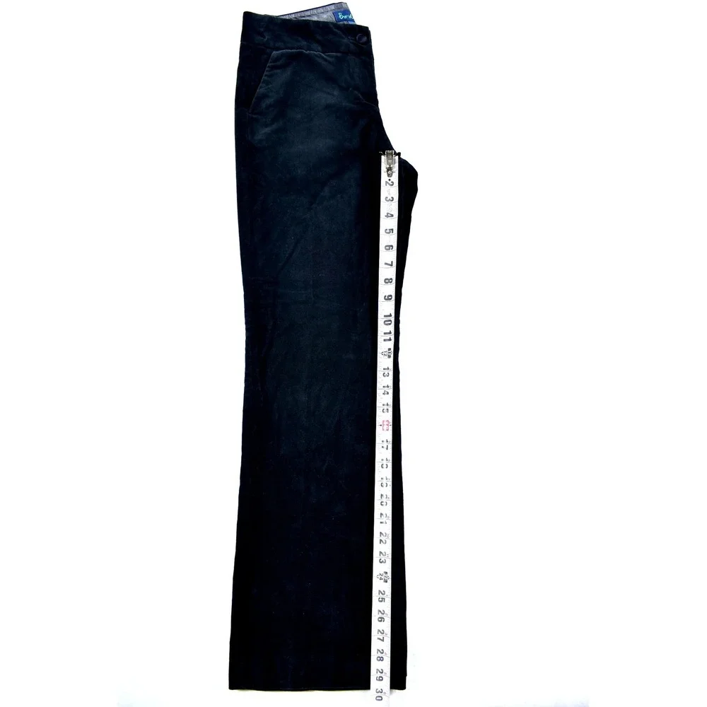Boden Womens Black Velvet Bootcut Trousers Mid Rise Dress Pants Size 10R